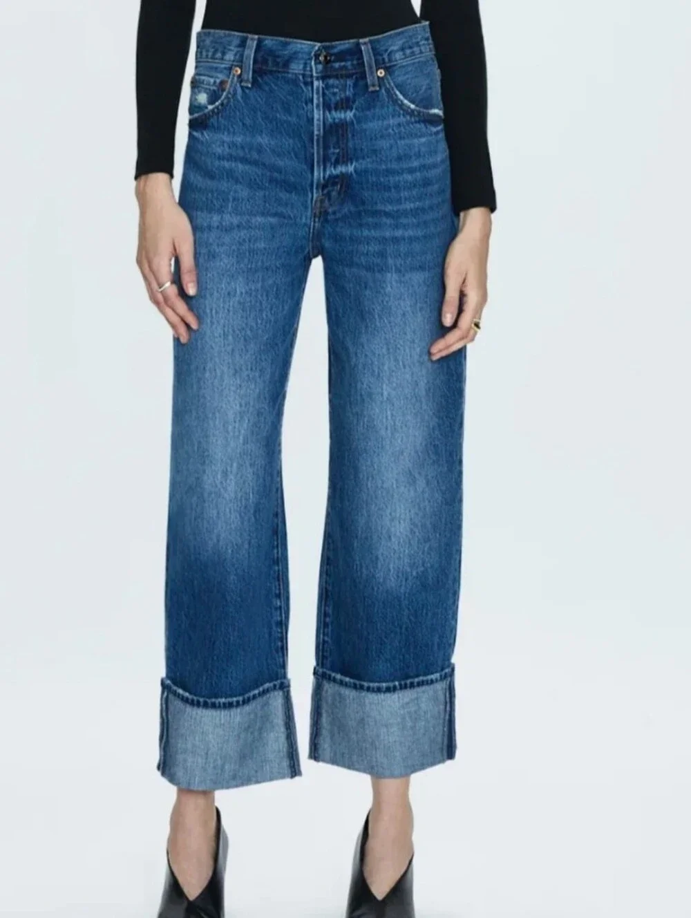 Pistola Ryder High Rise Cuffed Straight Jean In Fulton - Picture 9 of 16